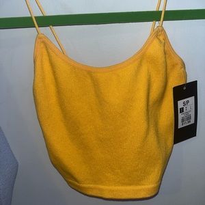 Brand new yellow crop tank
